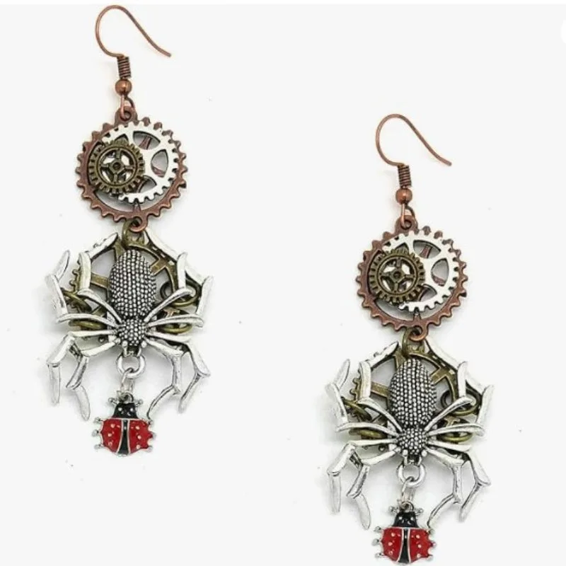 Steampunk Spindel örhängen