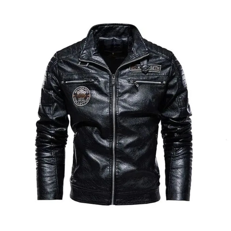Imitation PU bikerjacka