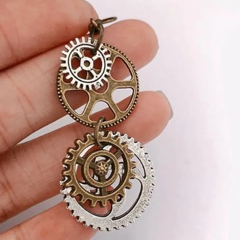 Bild 4 — Steampunk Kugghjul örhängen