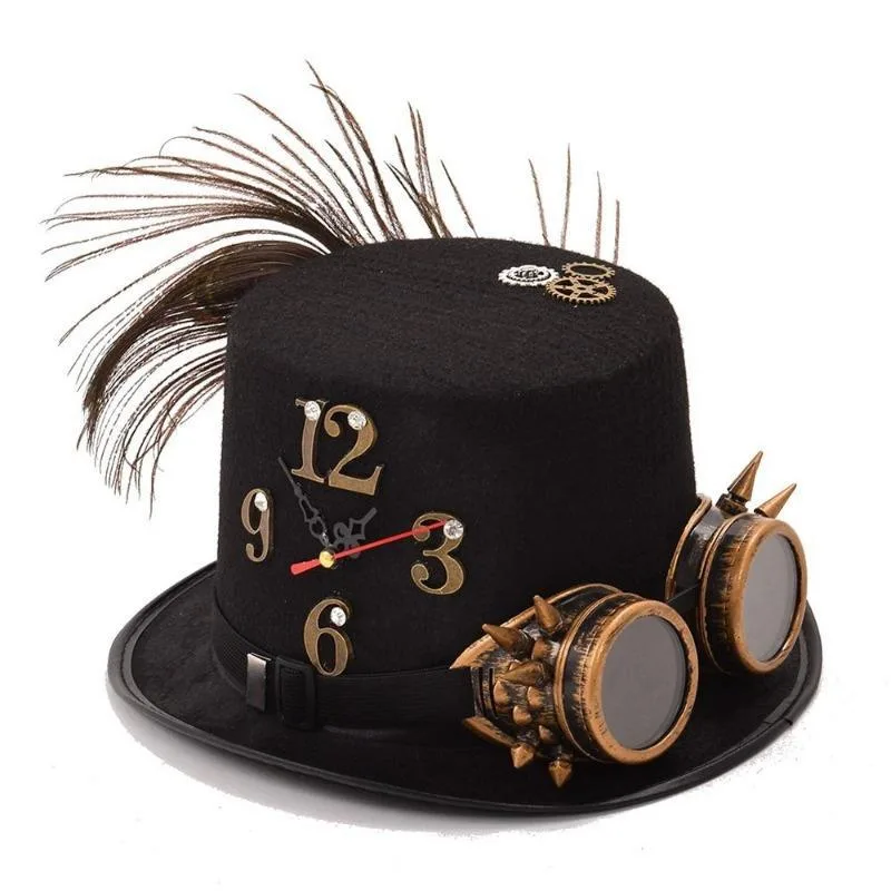 Steampunk Hatt Med Fjäder
