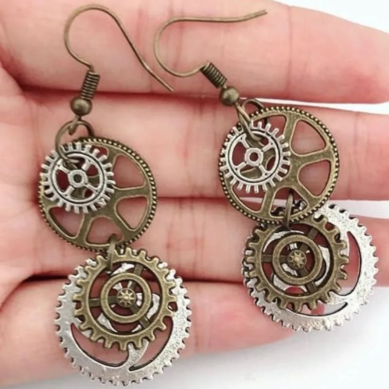 Bild 2 — Steampunk Kugghjul örhängen