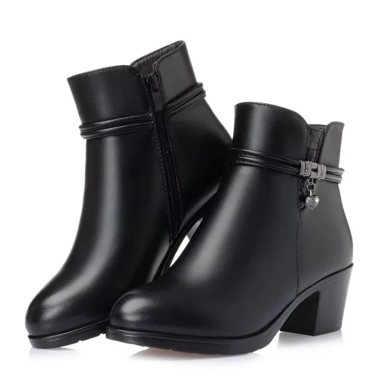 Bild 8 — Svarta PU ankelboots med 5 cm klack