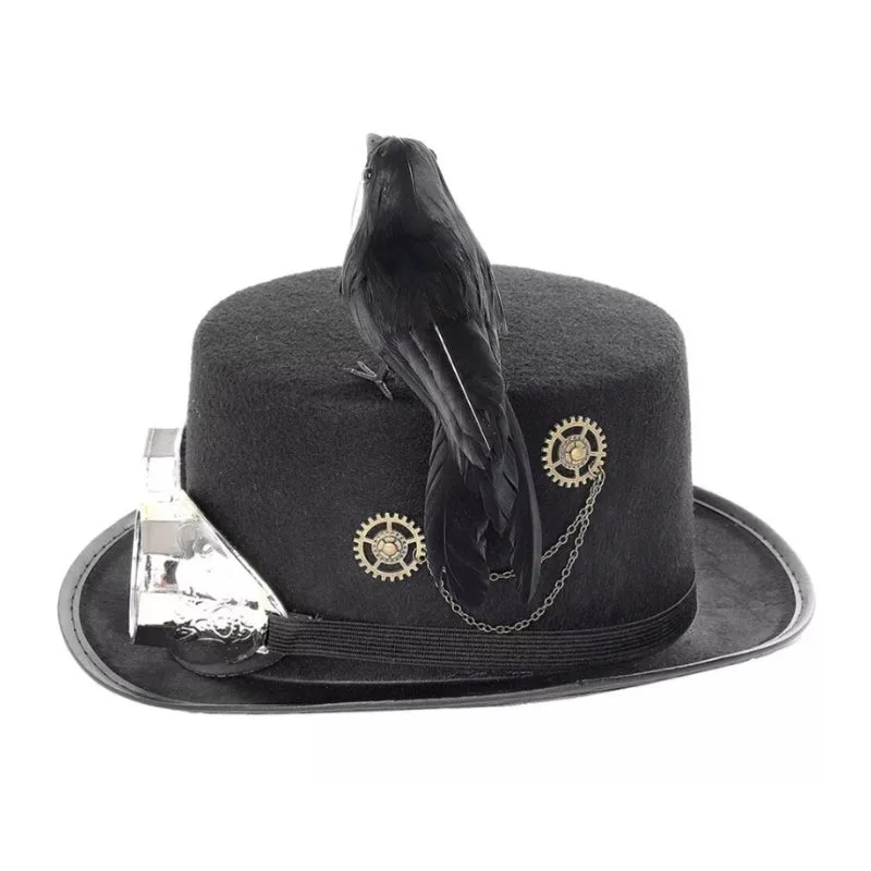 Bild 4 — Steampunk Hatt Med Fågel