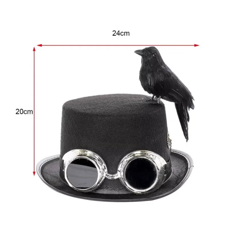 Bild 3 — Steampunk Hatt Med Fågel