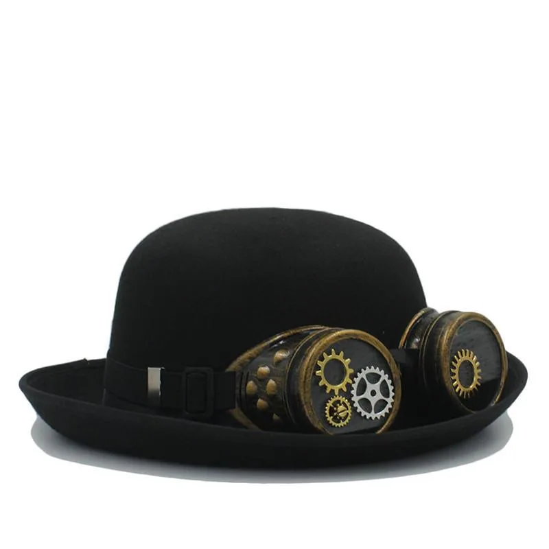 Bowlerhatt med integrerade glasögon
