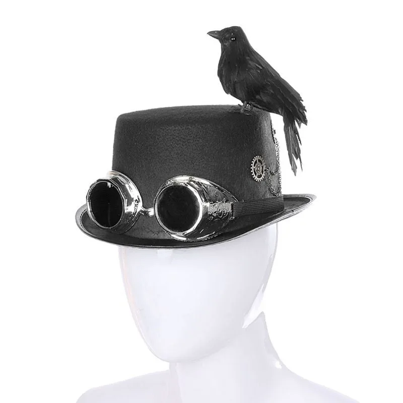 Bild 2 — Steampunk Hatt Med Fågel