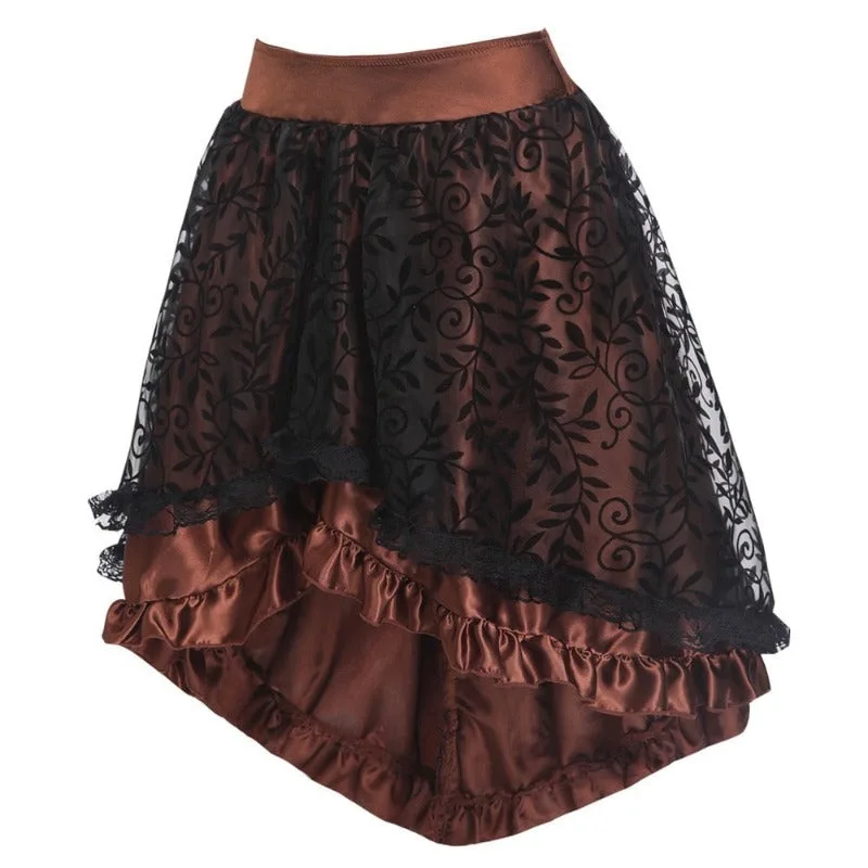 Bild 3 — Kort brun Steampunk kjol