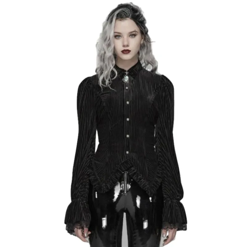 Steampunk randig blus för kvinnor