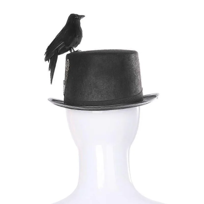 Bild 5 — Steampunk Hatt Med Fågel