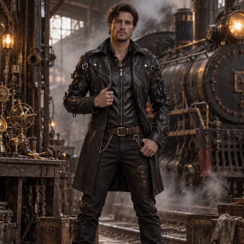 Bild 7 — Steampunk Gotisk PU-jacka