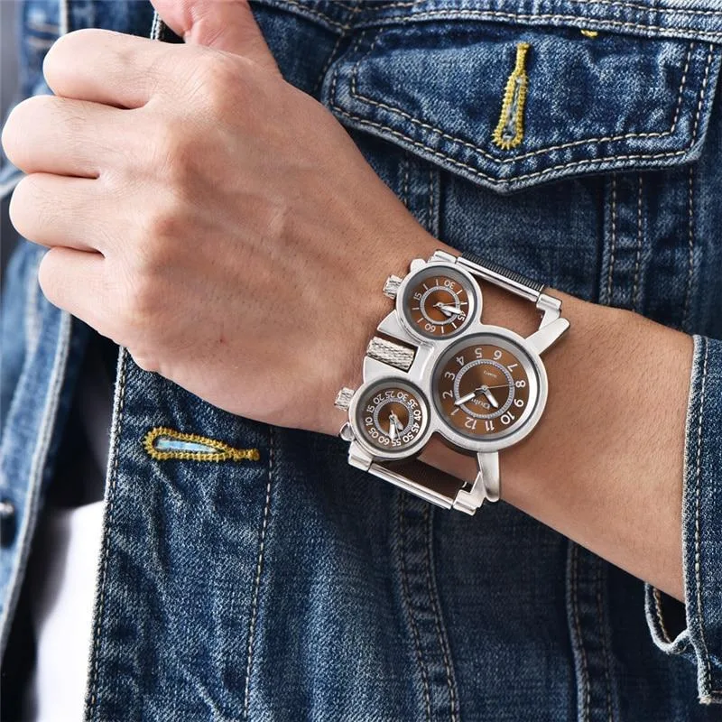 Bild 5 — Steampunk Armbandsklocka 3 Dials Herrar