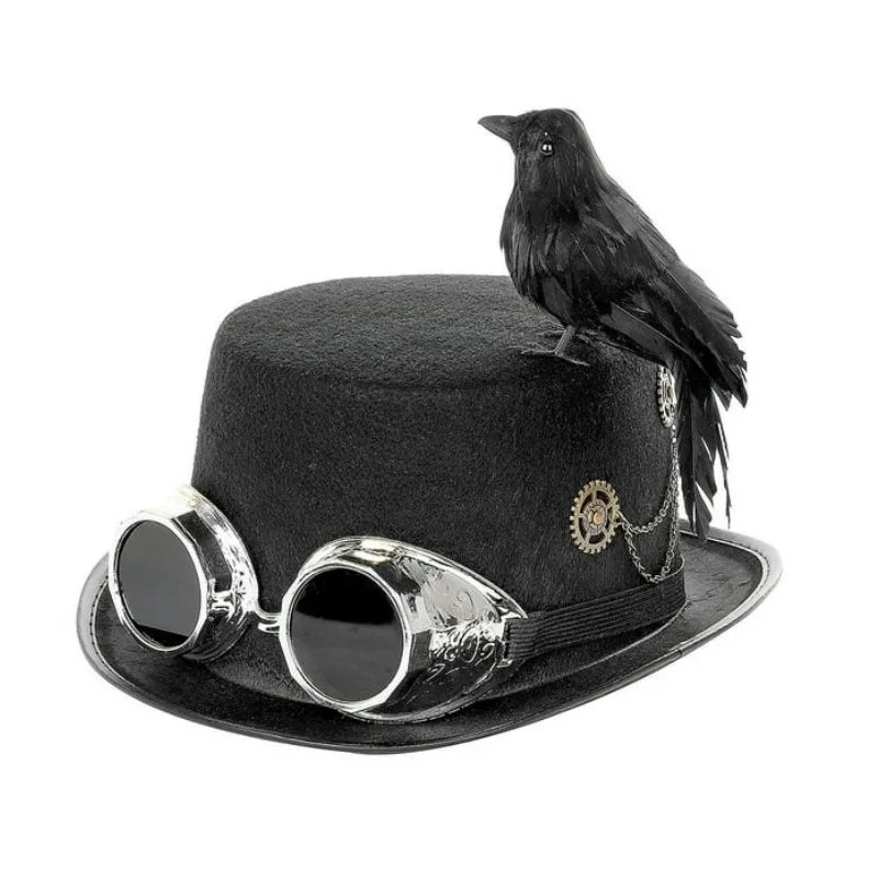 Bild 6 — Steampunk Hatt Med Fågel