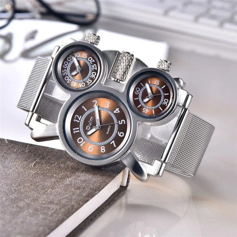 Bild 6 — Steampunk Armbandsklocka 3 Dials Herrar