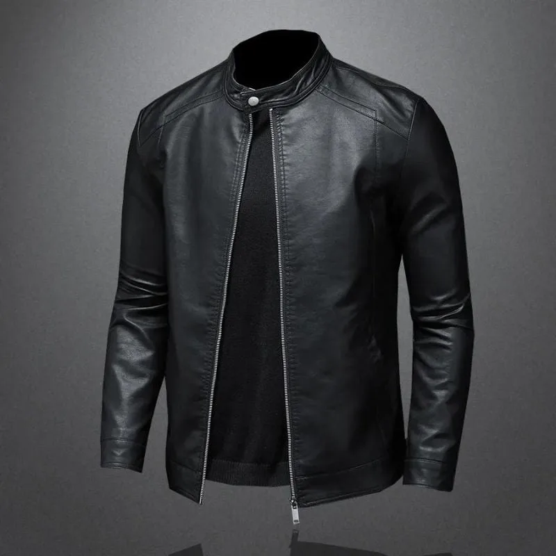 Bild 4 — Imitation PU bikerjacka för män