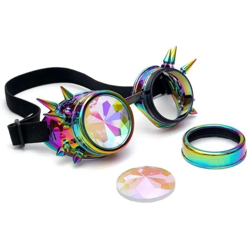 Kalejdoskop Steampunk glasögon med nitar