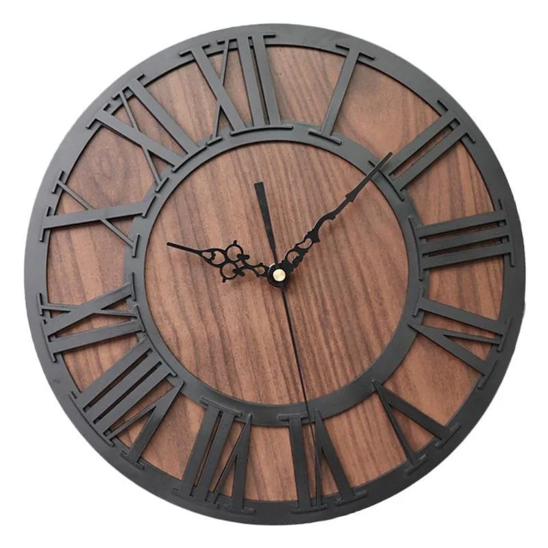 Steampunk industriell träklocka