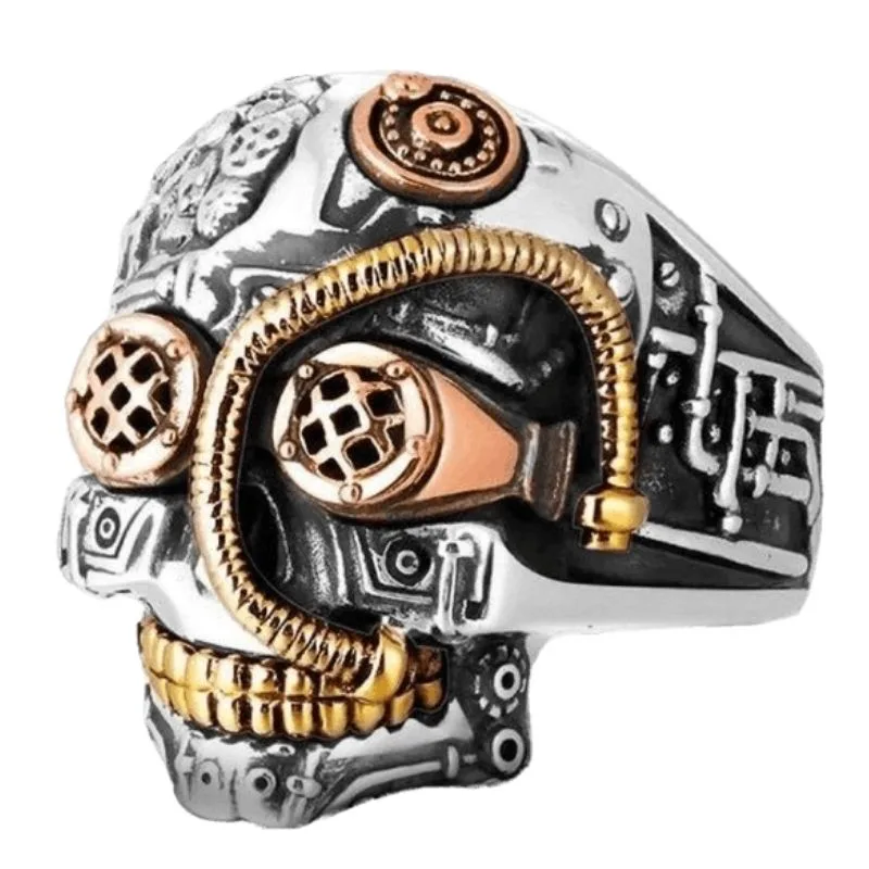 Steampunk Dödskalle Ring
