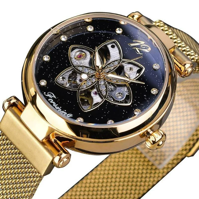 Steampunk guldklocka för damer