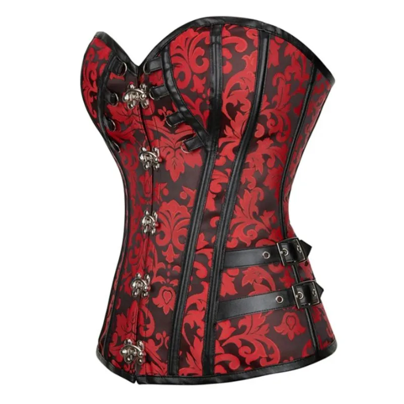 Röd Steampunk-korsett