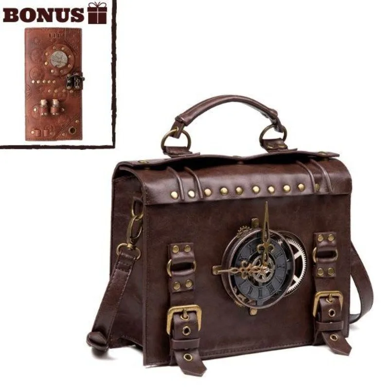 Steampunk EDISON-väska med plånbok