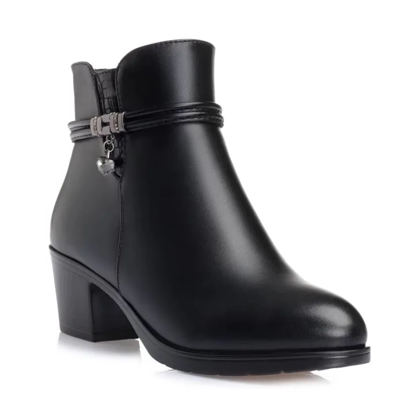Bild 4 — Svarta PU ankelboots med 5 cm klack