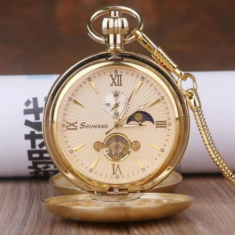 Steampunk fickur med dubbla flikar