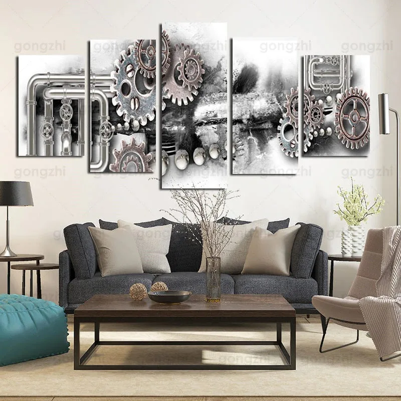 Steampunk Industrial Kugghjul Painting