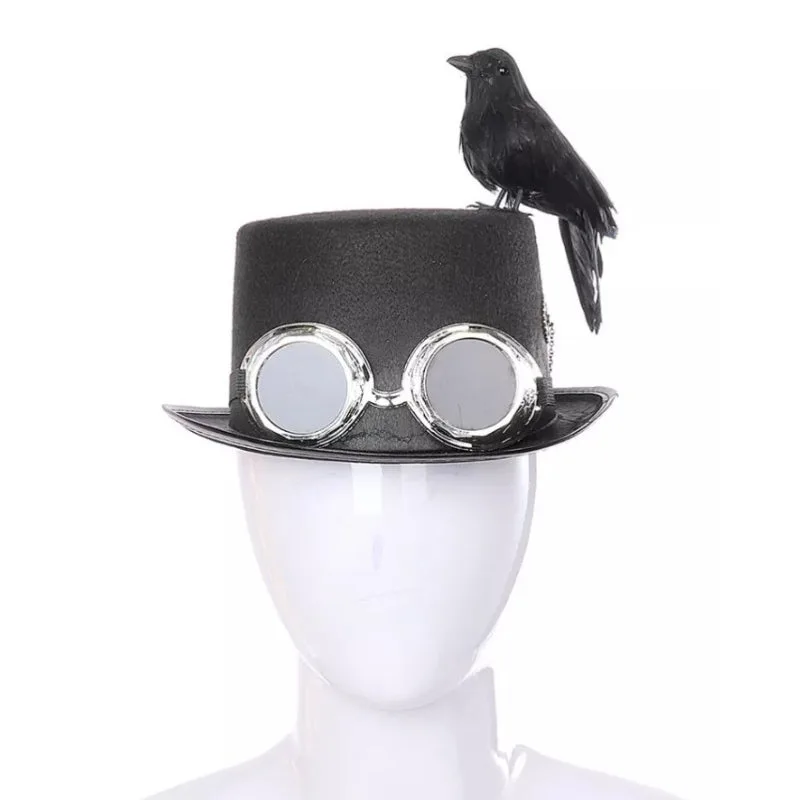 Bild 7 — Steampunk Hatt Med Fågel