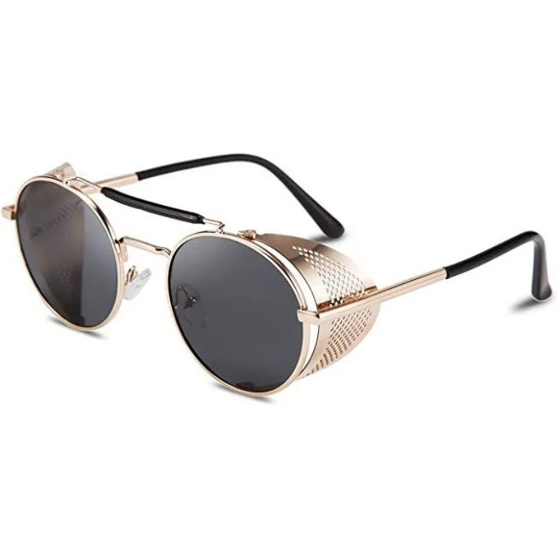 Runda Steampunk solglasögon