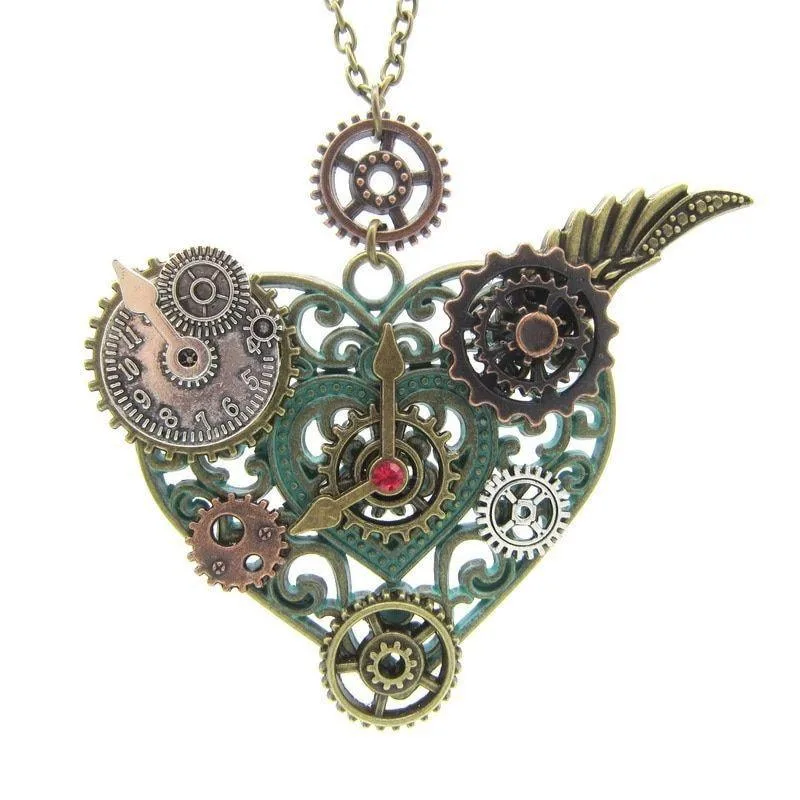 Steampunk hjärta halsband