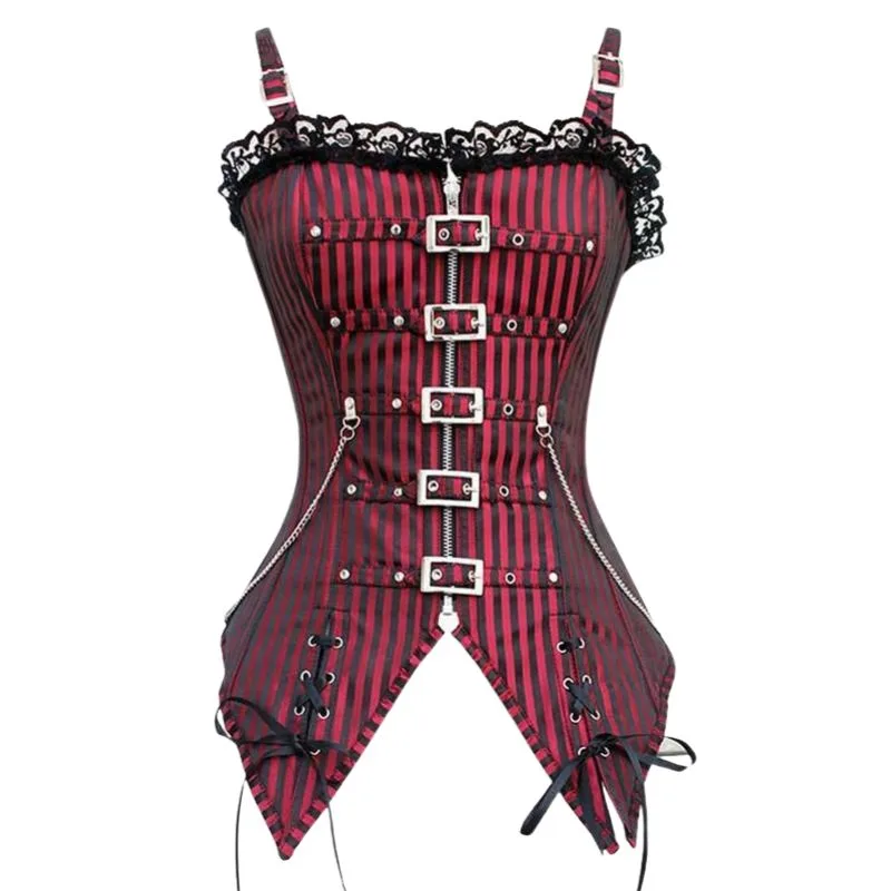 Steampunk för dam Vintage Steampunk korsett midjekorsett