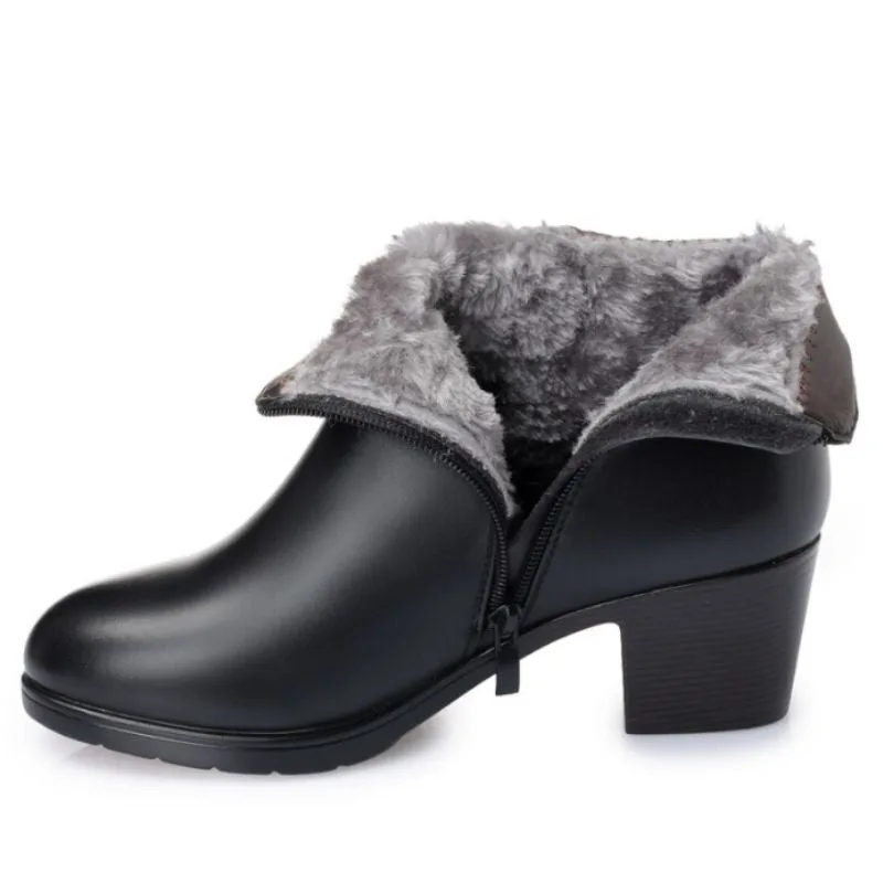 Bild 3 — Svarta PU ankelboots med 5 cm klack