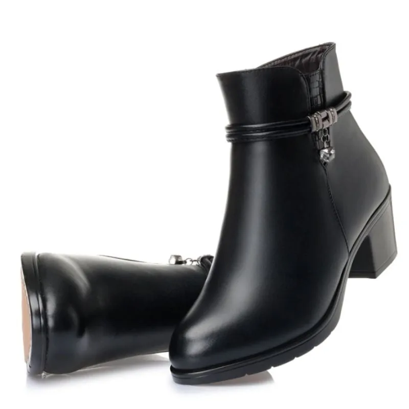 Bild 7 — Svarta PU ankelboots med 5 cm klack