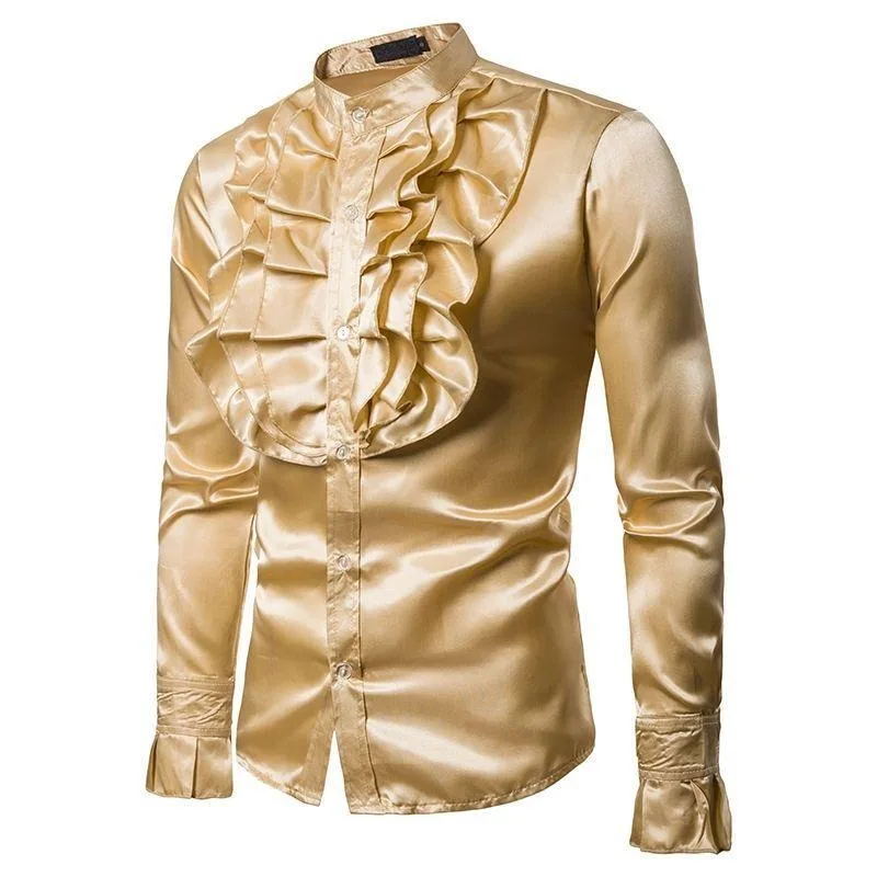 Steampunk skjorta i guldsatäng
