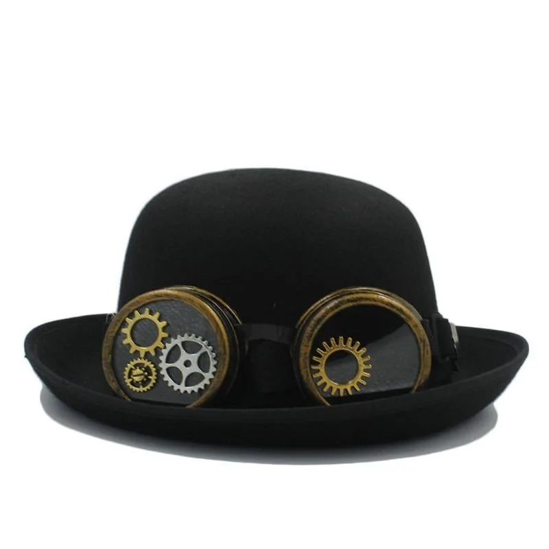 Bild 3 — Bowlerhatt med integrerade glasögon