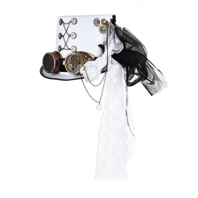 Bild 5 — Vit Steampunk hatt