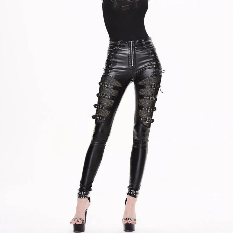Bild 6 — Svarta Steampunk-byxor i Imitation PU
