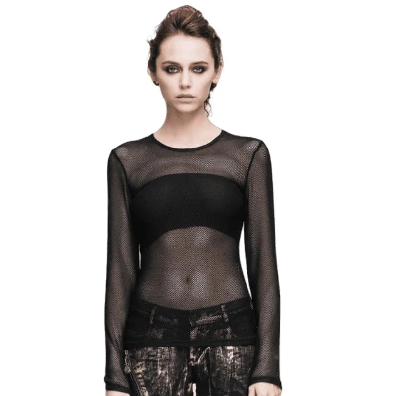 Transparent Mesh T-shirt för kvinnor